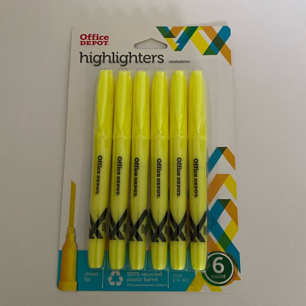 Office Depot Highlighters 6 count
